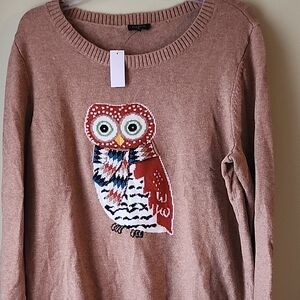 Talbots Brown Owl Sweater